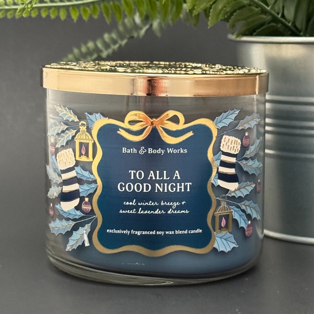 BBW To All A Good Night Bath & Body Works 3 Wick Candle